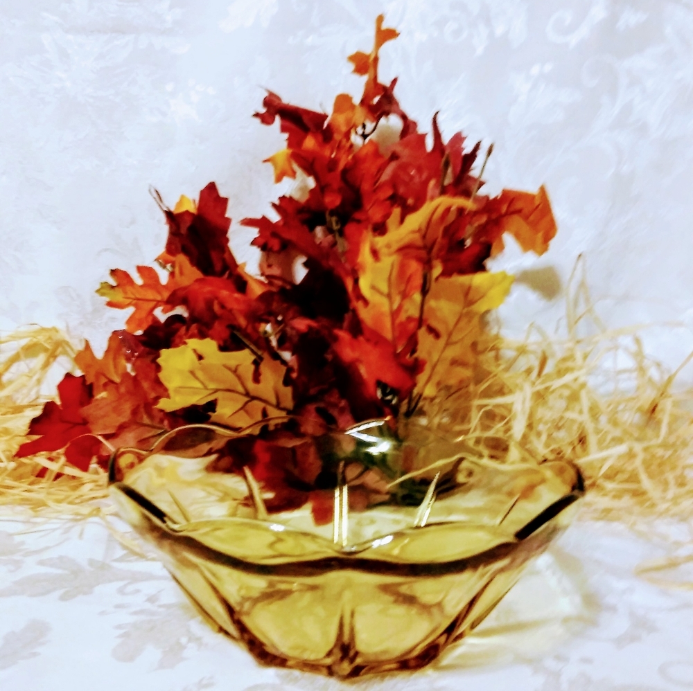 Swedish Modern Honey Gold Serving Bowl